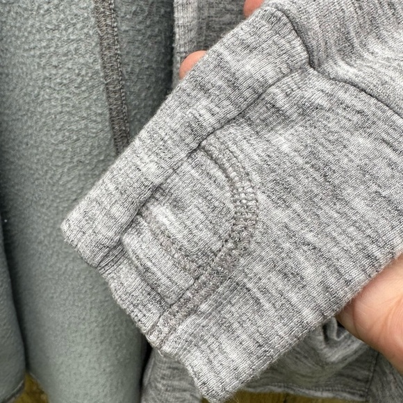 Athleta Girl Heathered Grey Open Front Hooded Sweater Sz L / 12 - Picture 3 of 10
